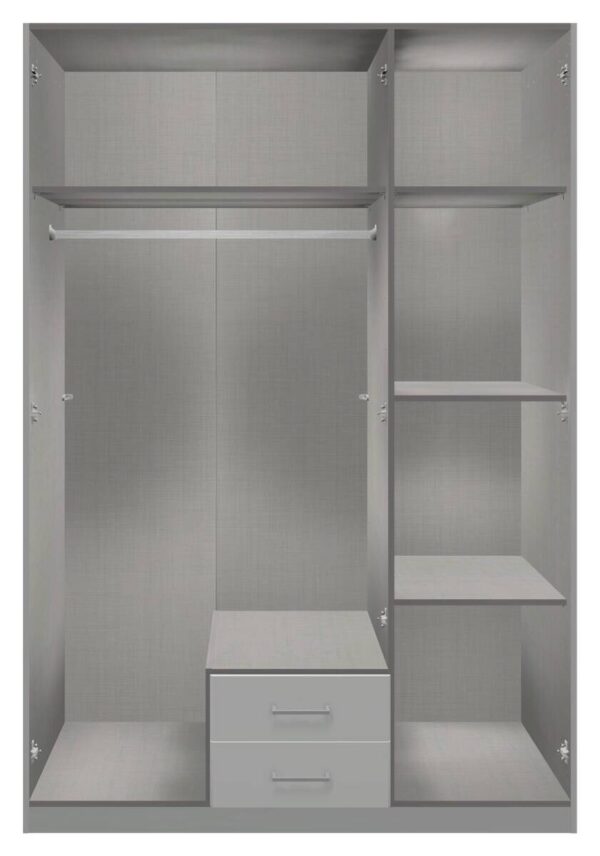 Kleiderschrank Skate weiß Eiche Sonoma Nachbildung B/H/T: ca. 135x197x58 cm Kleiderschrank Skate weiß Eiche Sonoma Nachbildung B/H/T: ca. 135x197x58 cm – Bild 4