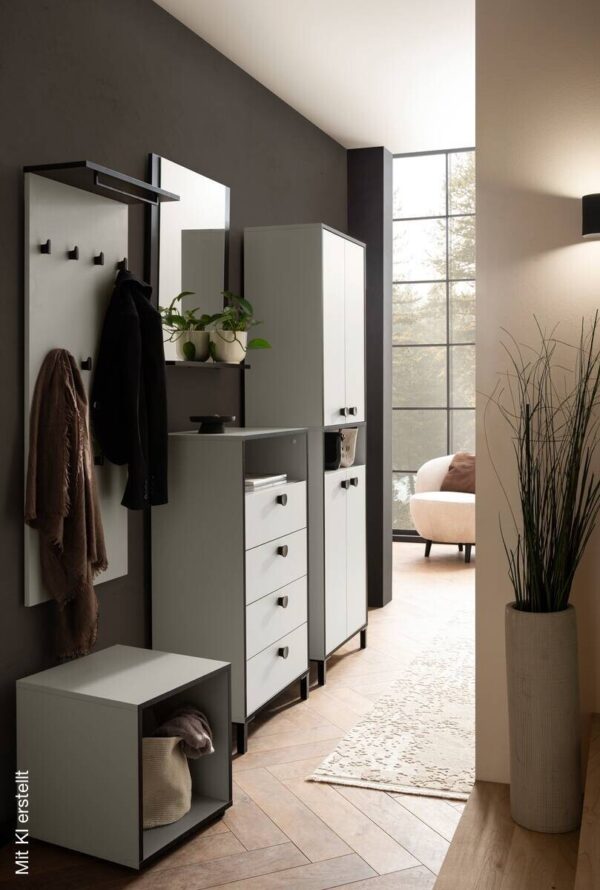 Highboard Edda beige hell B/H/T: ca. 60,2x103,4x33,05 cm – Bild 3