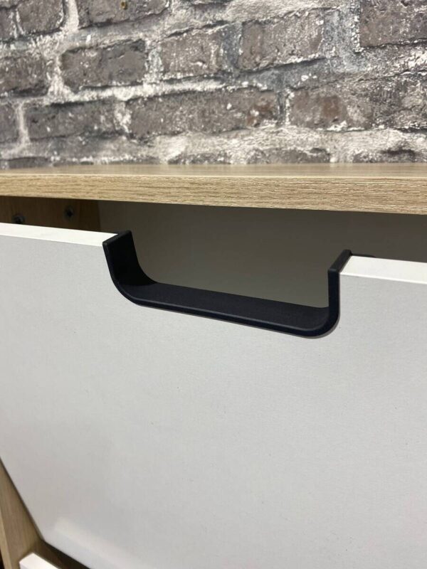 Schrank Emmik weiß matt Eiche Eiche weiß Nachbildung B/H/T: ca. 59,8x85,2x19,55 cm – Bild 4