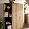 Hochschrank Emmik schwarz matt Eiche Eiche weiß Nachbildung B/H/T: ca. 44,8x163,6x41 cm Hochschrank Emmik schwarz matt Eiche Eiche weiß Nachbildung B/H/T: ca. 44,8x163,6x41 cm – Bild 2