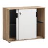 Schiebetürenschrank Emmik weiß matt Eiche Eiche weiß Nachbildung B/H/T: ca. 100,1x83,6x41 cm – Bild 4