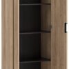 Aktenschrank Emmik schwarz matt Eiche Eiche weiß Nachbildung B/H/T: ca. 65,1x163,6x41 cm – Bild 3