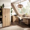 Aktenschrank Emmik weiß matt Eiche Eiche weiß Nachbildung B/H/T: ca. 100,1x83,6x41 cm – Bild 3