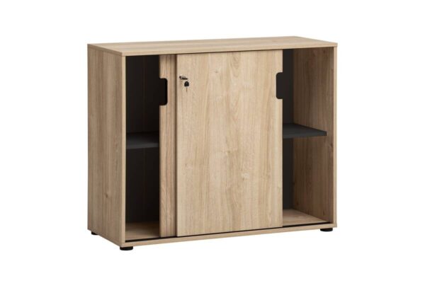 Aktenschrank Emmik weiß matt Eiche Eiche weiß Nachbildung B/H/T: ca. 100,1x83,6x41 cm – Bild 4