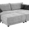 Ecksofa hellgrau Webstoff B/H/T: ca. 279x89x187 cm – Bild 4