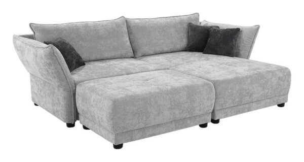 Ecksofa hellgrau Webstoff B/H/T: ca. 279x89x187 cm – Bild 4
