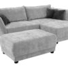 Ecksofa hellgrau Webstoff B/H/T: ca. 279x89x187 cm – Bild 5