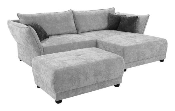 Ecksofa hellgrau Webstoff B/H/T: ca. 279x89x187 cm – Bild 5