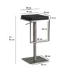 Barhocker schwarz Kunstleder B/H/T: ca. 38x91x39 cm – Bild 2