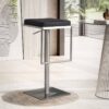 Barhocker schwarz Kunstleder B/H/T: ca. 38x91x39 cm – Bild 4