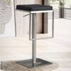 Barhocker schwarz Kunstleder B/H/T: ca. 38x91x39 cm – Bild 5