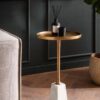 Beistelltisch gold Optik Marmor B/H/T: ca. 34x58x34 cm Beistelltisch gold Optik Marmor B/H/T: ca. 34x58x34 cm – Bild 2