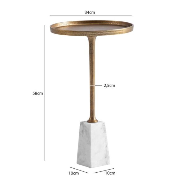 Beistelltisch gold Optik Marmor B/H/T: ca. 34x58x34 cm Beistelltisch gold Optik Marmor B/H/T: ca. 34x58x34 cm – Bild 5