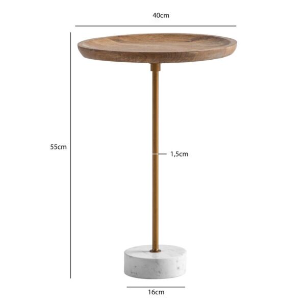 Beistelltisch Mango Marmor B/H/T: ca. 40x55x40 cm – Bild 4