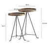 Beistelltisch 2er Set gold dunkel Optik Aluminium B/H/T: ca. 38x63x38 cm – Bild 3