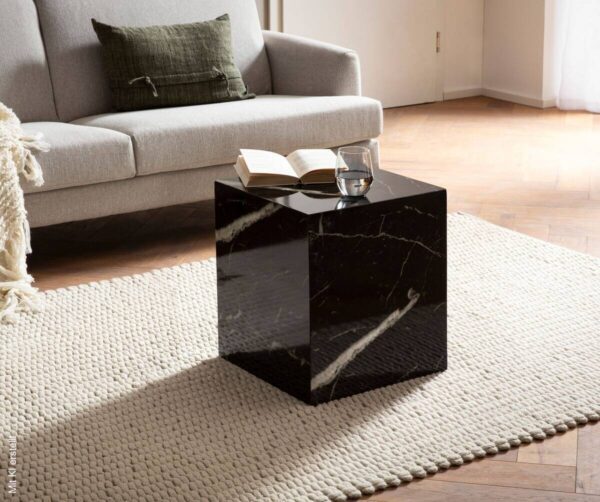 Couchtisch schwarz Marmor Optik B/H/T: ca. 40x45x40 cm Couchtisch schwarz Marmor Optik B/H/T: ca. 40x45x40 cm – Bild 3