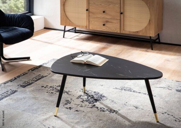 Couchtisch schwarz Marmor Optik B/H/T: ca. 90x41x60 cm Couchtisch schwarz Marmor Optik B/H/T: ca. 90x41x60 cm – Bild 2