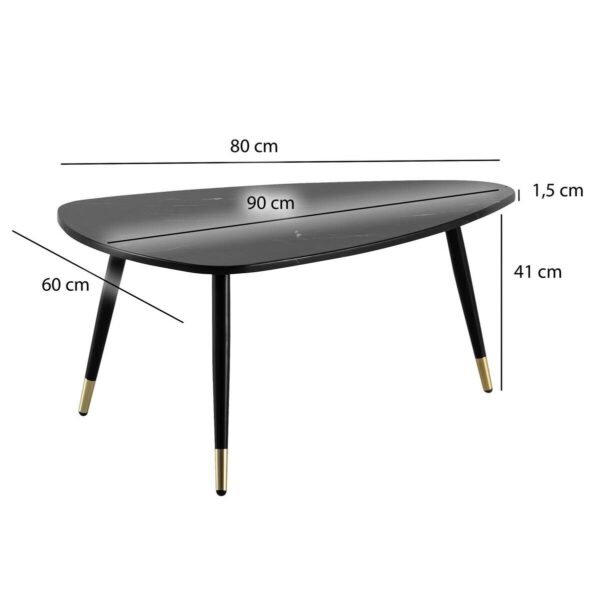 Couchtisch schwarz Marmor Optik B/H/T: ca. 90x41x60 cm Couchtisch schwarz Marmor Optik B/H/T: ca. 90x41x60 cm – Bild 5