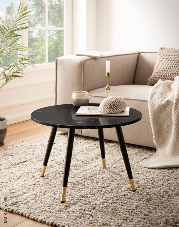 Couchtisch schwarz Marmor Optik B/H/T: ca. 60x41x60 cm Couchtisch schwarz Marmor Optik B/H/T: ca. 60x41x60 cm – Bild 2