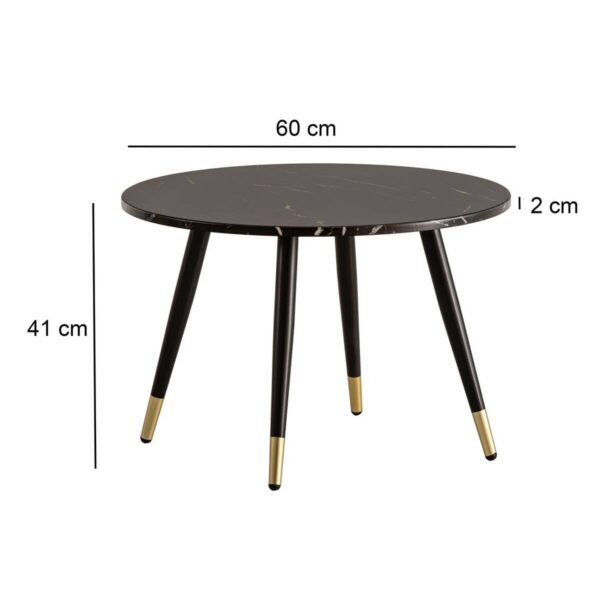 Couchtisch schwarz Marmor Optik B/H/T: ca. 60x41x60 cm Couchtisch schwarz Marmor Optik B/H/T: ca. 60x41x60 cm – Bild 4