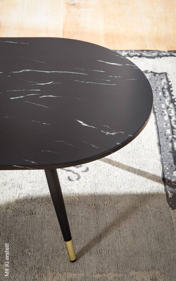 Couchtisch schwarz Marmor Optik B/H/T: ca. 120x42x60 cm – Bild 4