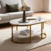 Couchtisch weiß Marmor Optik B/H/T: ca. 100x45x60 cm Couchtisch weiß Marmor Optik B/H/T: ca. 100x45x60 cm – Bild 5