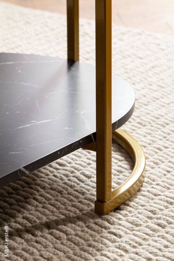 Couchtisch schwarz Marmor Optik B/H/T: ca. 100x45x60 cm – Bild 4
