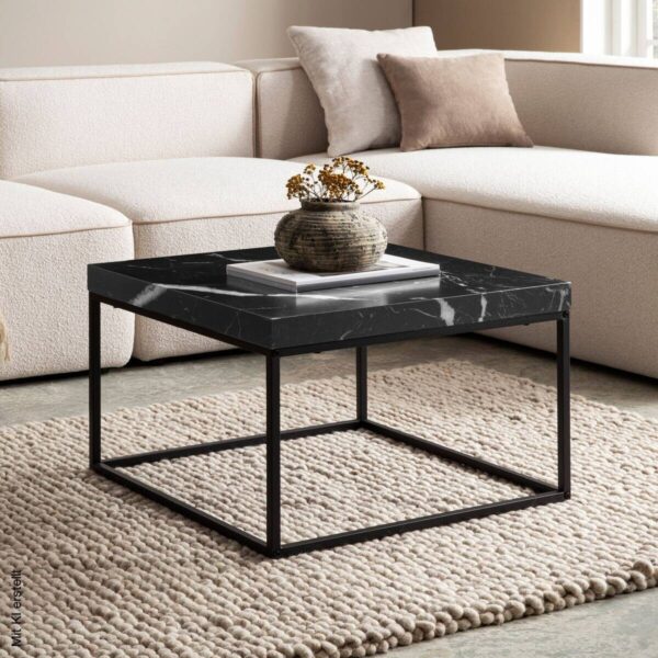 Couchtisch schwarz Marmor Optik B/H/T: ca. 60x38x60 cm – Bild 3