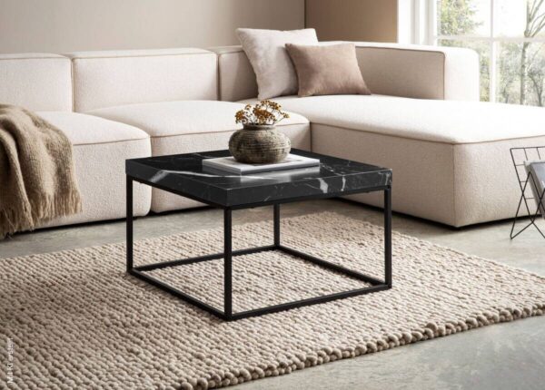 Couchtisch schwarz Marmor Optik B/H/T: ca. 60x38x60 cm – Bild 4