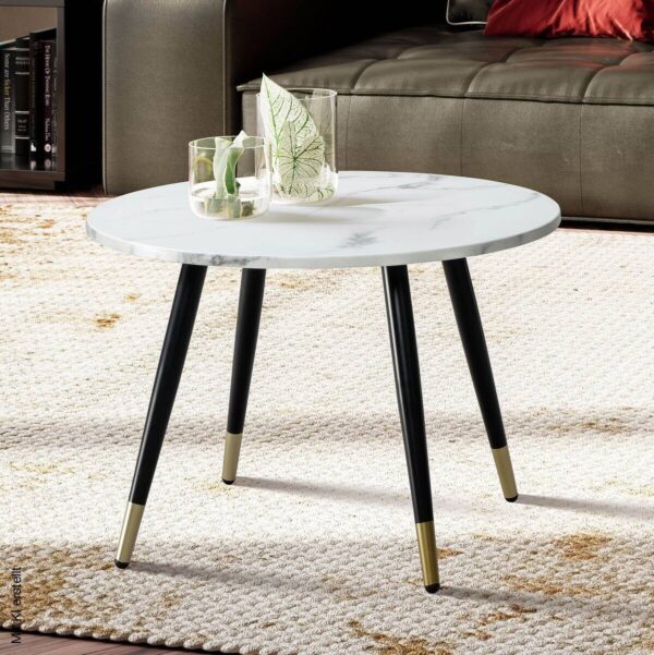 Couchtisch weiß Marmor Optik B/H/T: ca. 60x41x60 cm – Bild 3