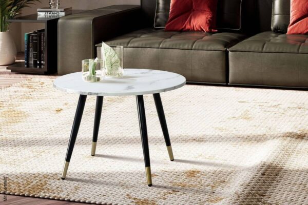 Couchtisch weiß Marmor Optik B/H/T: ca. 60x41x60 cm – Bild 4