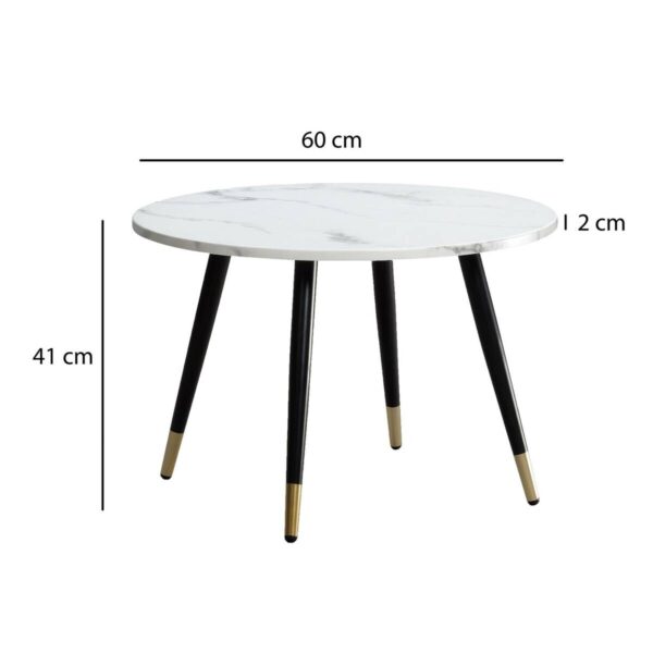 Couchtisch weiß Marmor Optik B/H/T: ca. 60x41x60 cm – Bild 5