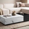 Couchtisch schwarz Marmor Optik weiß Marmor Optik B/H/T: ca. 120x28x60 cm – Bild 2