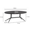 Couchtisch schwarz B/H/T: ca. 90x35x50 cm – Bild 2