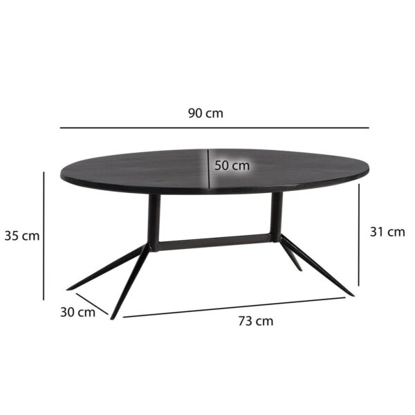 Couchtisch schwarz B/H/T: ca. 90x35x50 cm – Bild 2