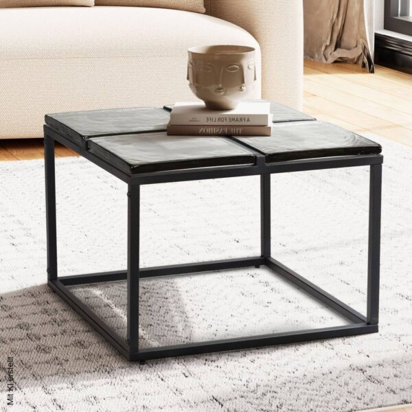 Couchtisch klar schwarz B/H/T: ca. 58x43,5x58 cm – Bild 3