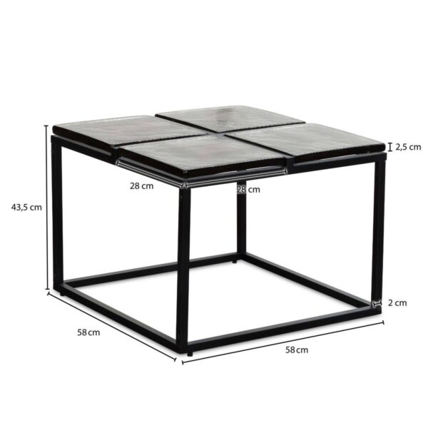 Couchtisch klar schwarz B/H/T: ca. 58x43,5x58 cm – Bild 4