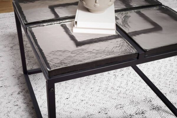 Couchtisch klar schwarz B/H/T: ca. 58x43,5x58 cm – Bild 5
