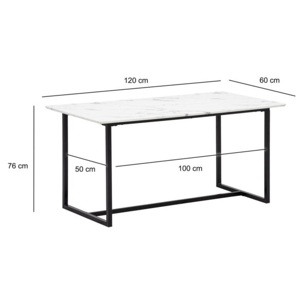 Esstisch weiß Marmor Optik B/H/T: ca. 120x76x60 cm – Bild 2