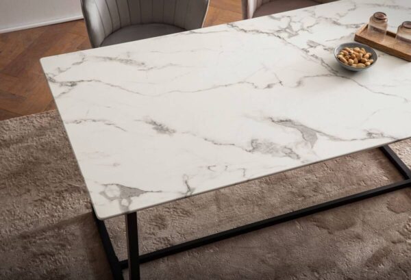 Esstisch weiß Marmor Optik B/H/T: ca. 120x76x60 cm – Bild 3