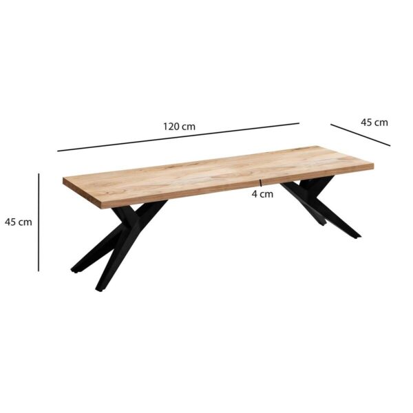 Sitzbank braun B/H/T: ca. 120x45x45 cm Sitzbank braun B/H/T: ca. 120x45x45 cm – Bild 4