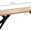 Sitzbank braun B/H/T: ca. 160x45x45 cm – Bild 3