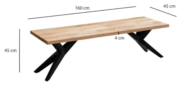Sitzbank braun B/H/T: ca. 160x45x45 cm – Bild 3