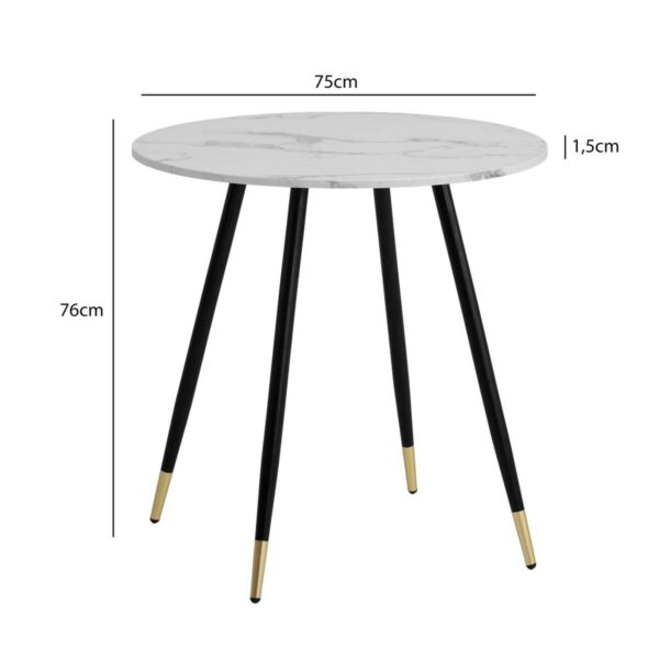 Esstisch weiß Marmor Optik H/D: ca. 76x75 cm – Bild 4