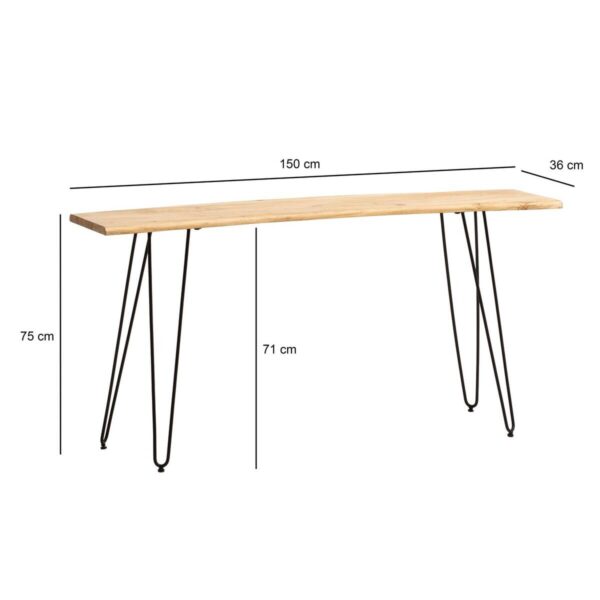 Schreibtisch natur B/H/T: ca. 150x75x36 cm – Bild 2