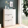 Schuhschrank weiß B/H/T: ca. 90x120x24 cm – Bild 2