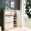 Schuhschrank weiß B/H/T: ca. 90x120x24 cm – Bild 3