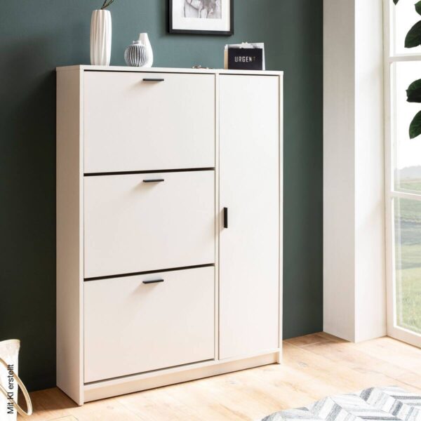 Schuhschrank weiß B/H/T: ca. 90x120x24 cm – Bild 5