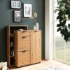 Schuhschrank natur Eiche Optik B/H/T: ca. 98x110x30 cm Schuhschrank natur Eiche Optik B/H/T: ca. 98x110x30 cm – Bild 3
