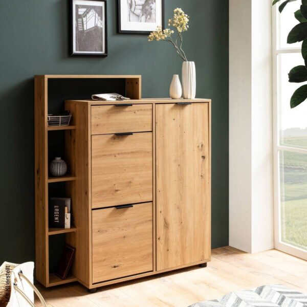 Schuhschrank natur Eiche Optik B/H/T: ca. 98x110x30 cm Schuhschrank natur Eiche Optik B/H/T: ca. 98x110x30 cm – Bild 5